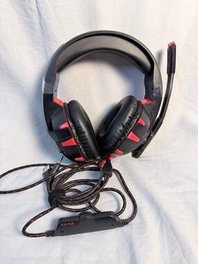 RUNMUS K2 Pro Gaming Headset for PC PS4 Xbox One Red